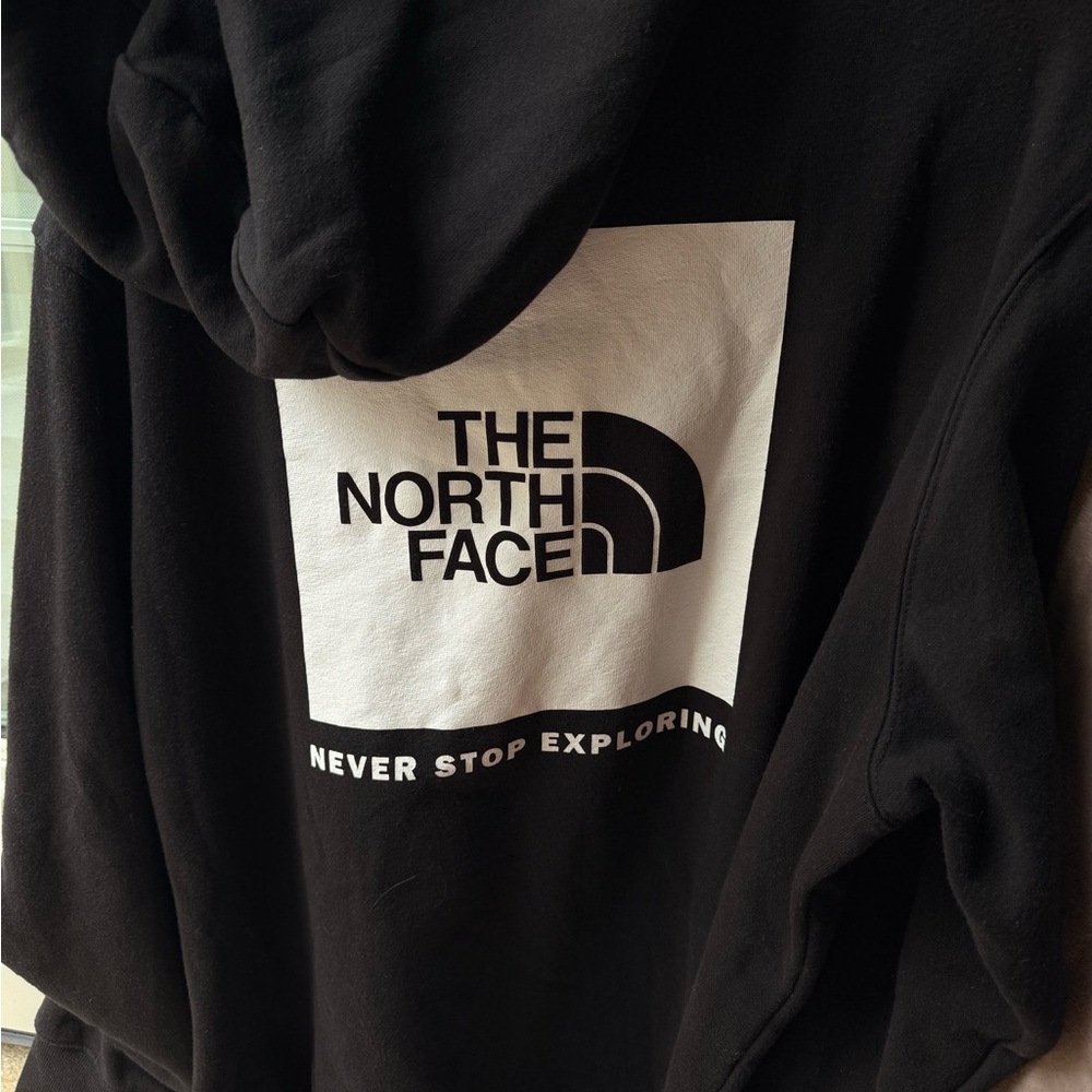 The North Face Black Hoodie with White Logo